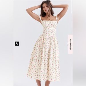 House of CB- Tatiana- Rose Print Midi Sundress- Size S Regular Cup (A-C)
